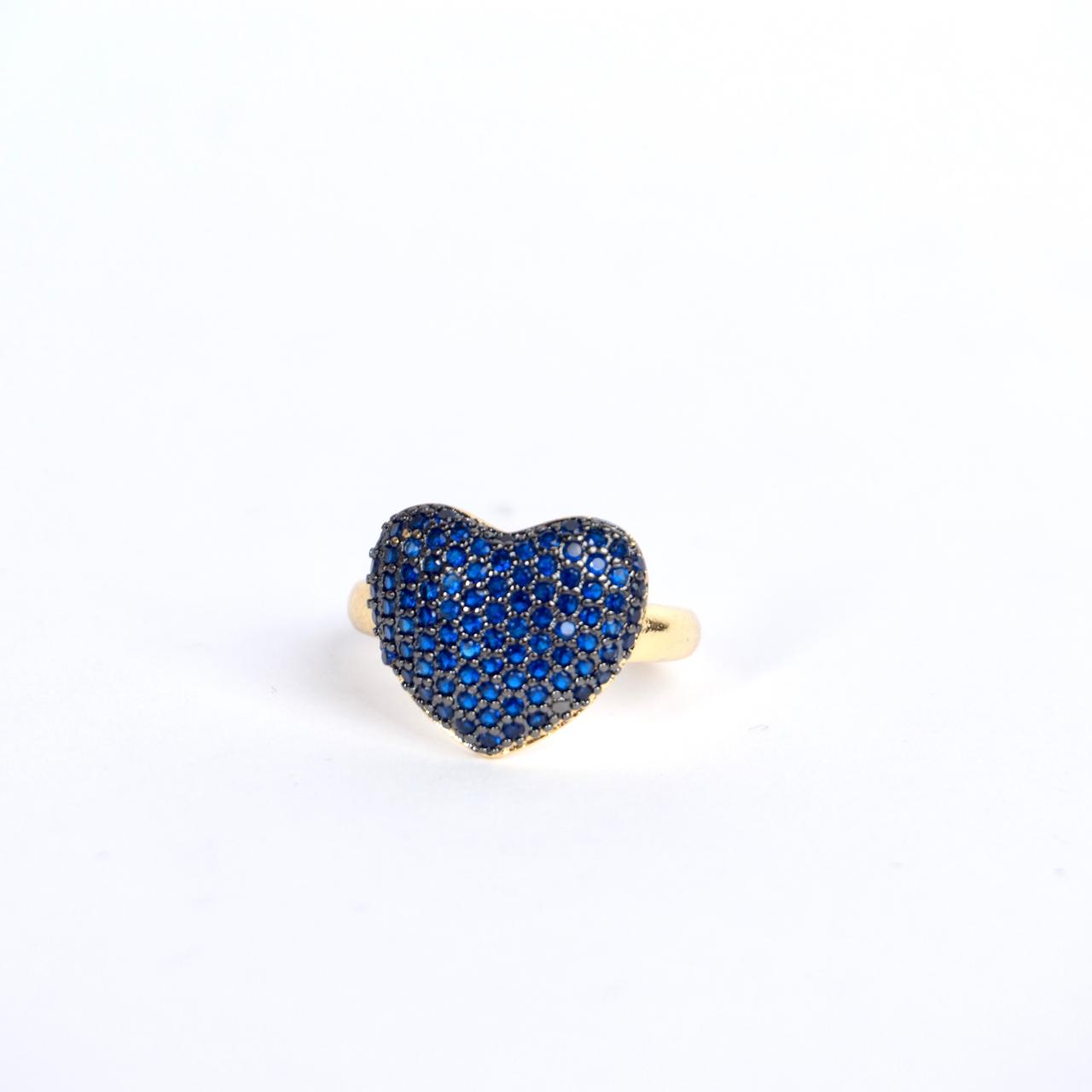 Anillo Corazón azul